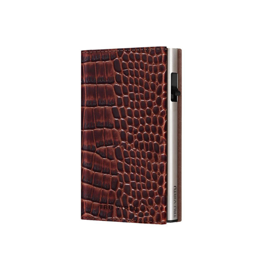 Wallet CLICK & SLIDE Sleek Croco Brown/Silver - Image 3