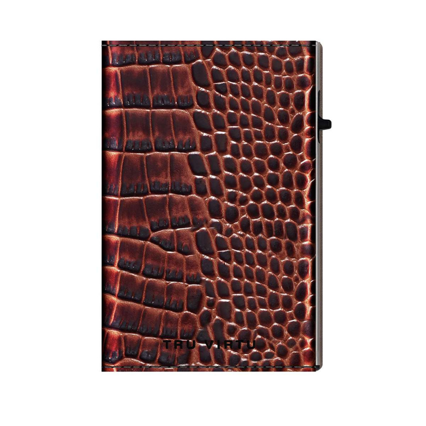 Wallet CLICK & SLIDE Sleek Croco Brown/Silver - Image 4